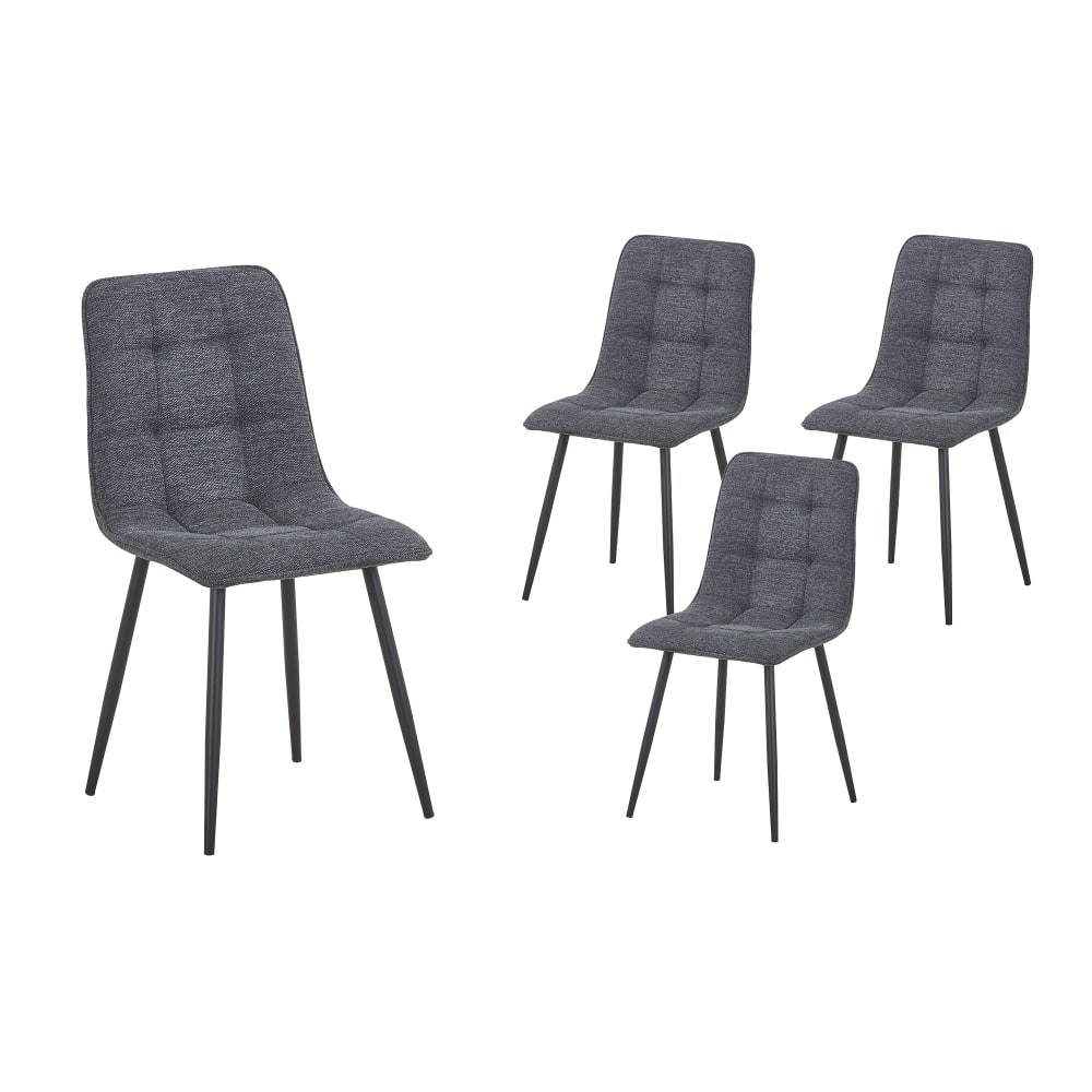 Lot de 4 chaises en tissu