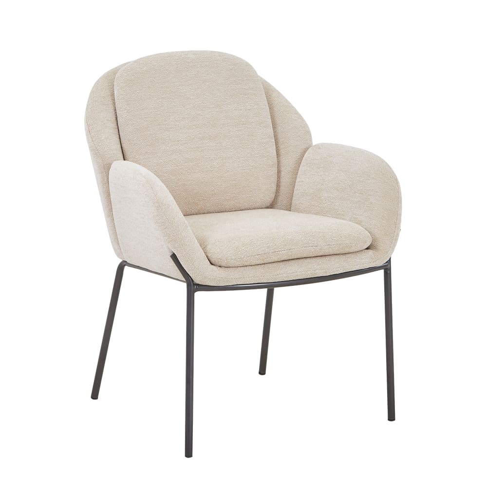 Chaise en tissu beige - pieds