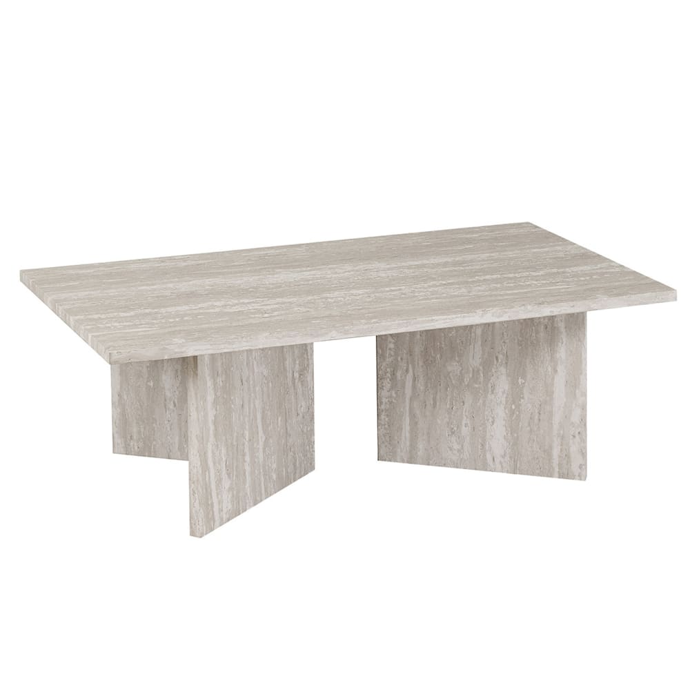 Table basse rectangulaire couleur travertin gris 125 cm