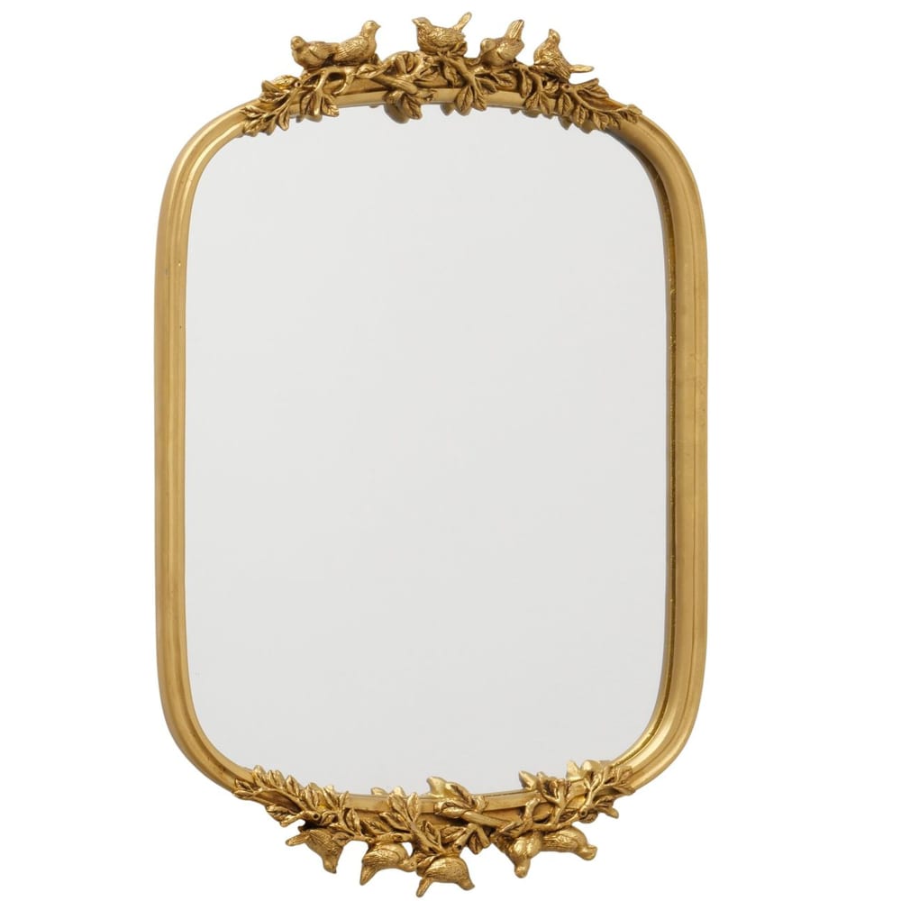 Miroir classique rectangulaire doré en résine 45x29x4cm