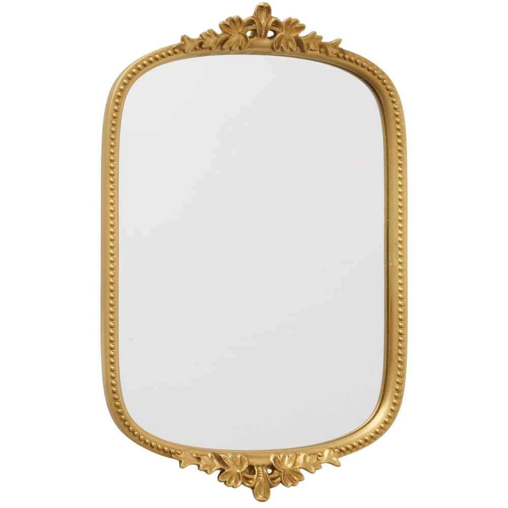 Miroir classique rectangulaire doré en résine 45x29.5x3.5cm