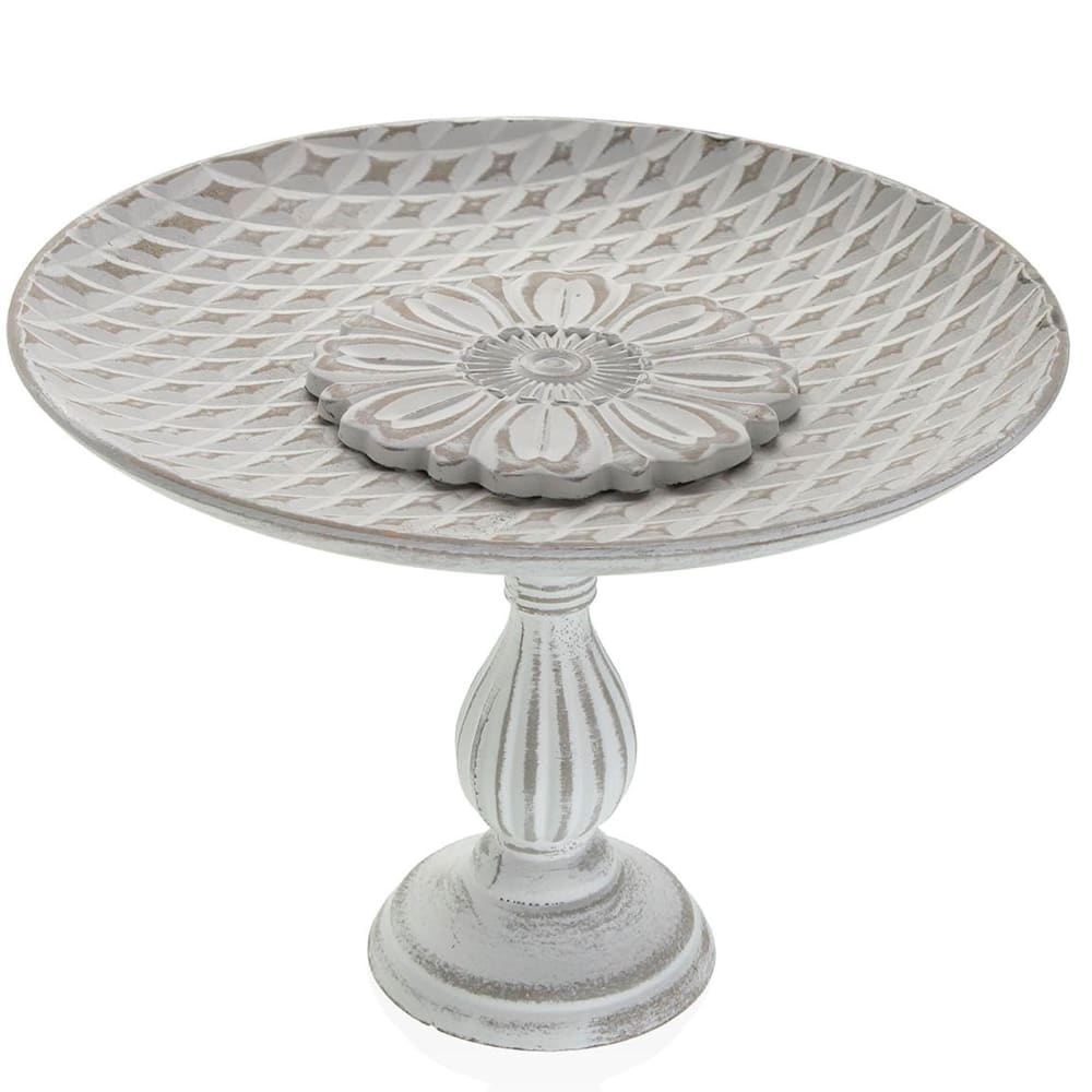 Centre de table sur pied blanc 30x30x14.5cm Centre de table sur pied blanc 30x30x14.5cm