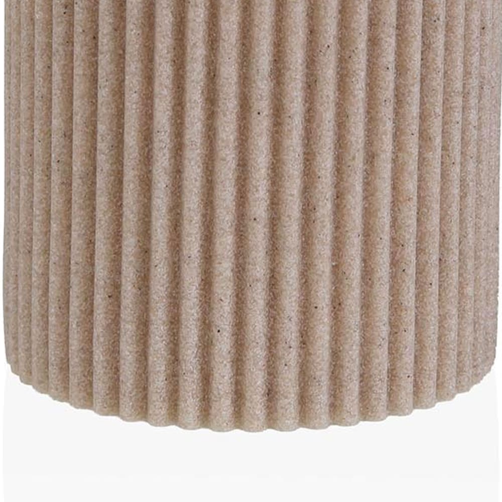 Porte brosse à dents en résine beige stries 7x7x10cm — vue 4