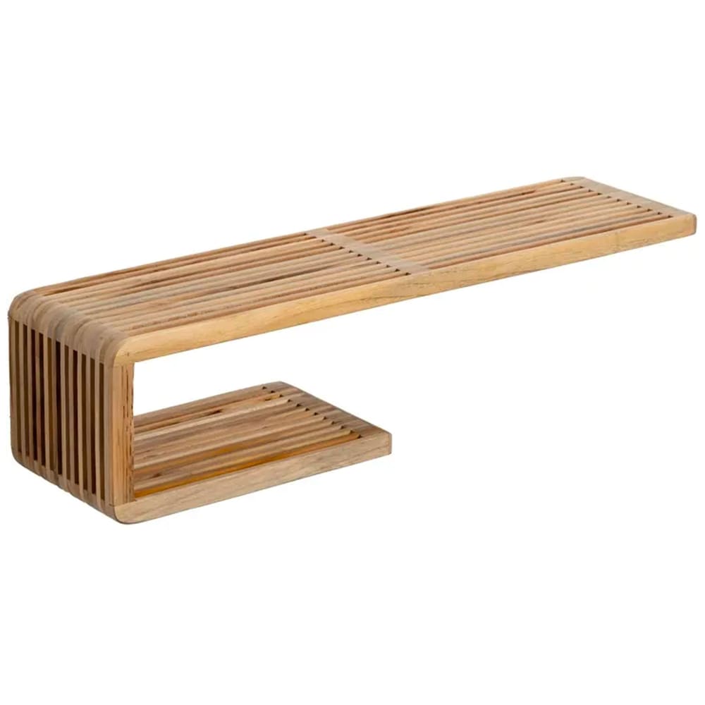 Étagère murale en bois de teck 80x21x20cm