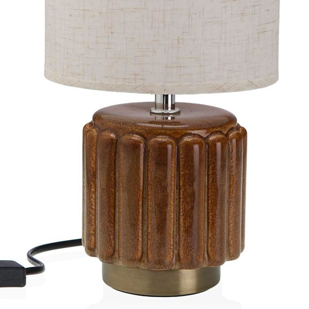 Lampe à poser en céramique marron 15x15x28cm — vue 3