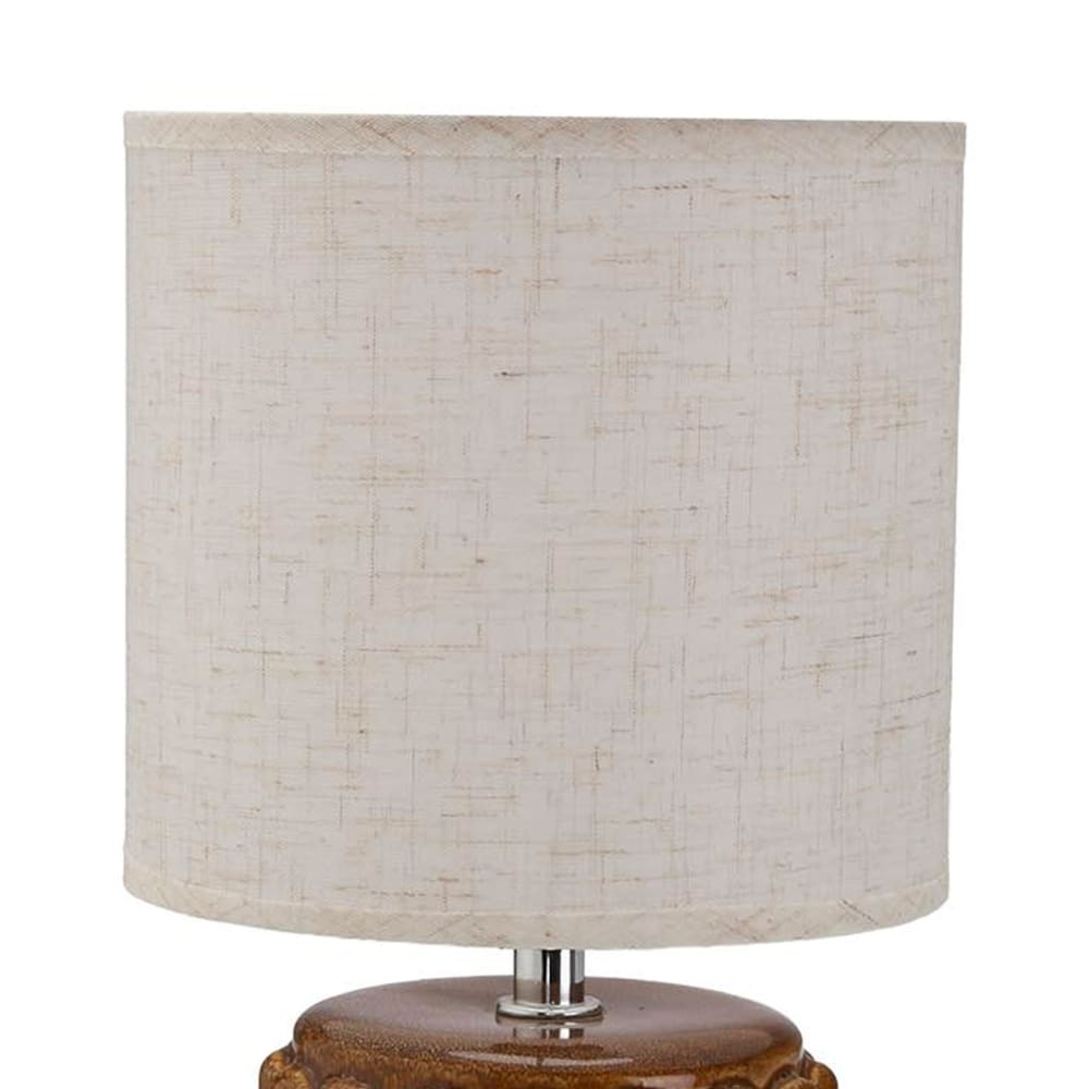 Lampe à poser en céramique marron 15x15x28cm — vue 4