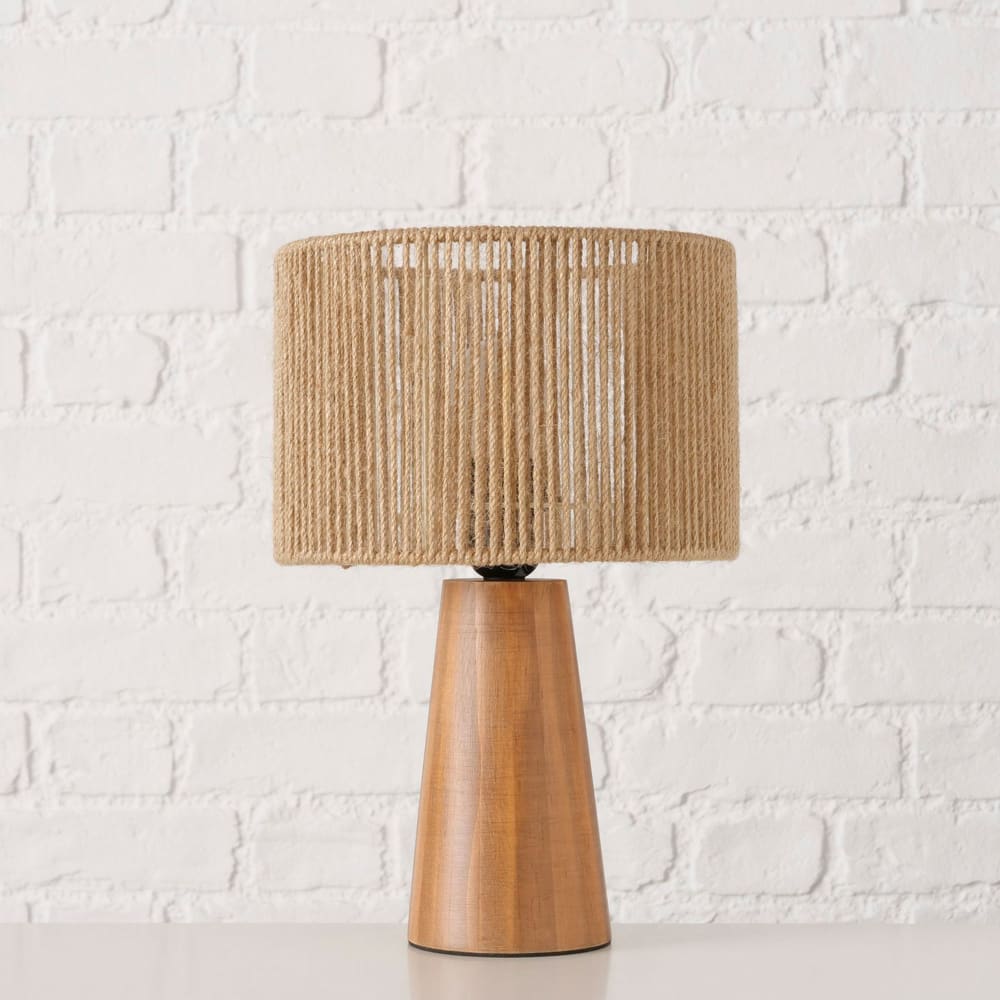 Lampe à poser bois et corde 22.5x22.5x34cm — vue 3