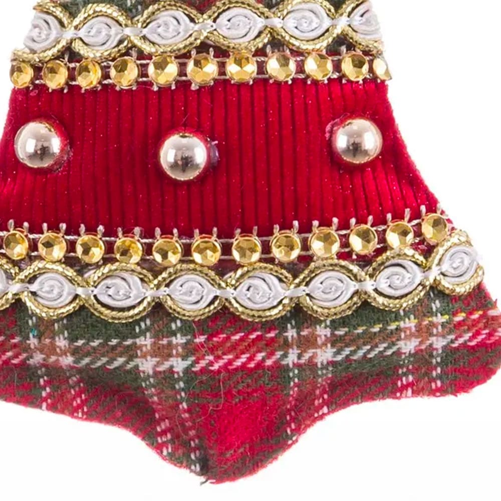 Décoration sapin de noël classique cloche tissu 11x4x15cm - Maisons du Monde