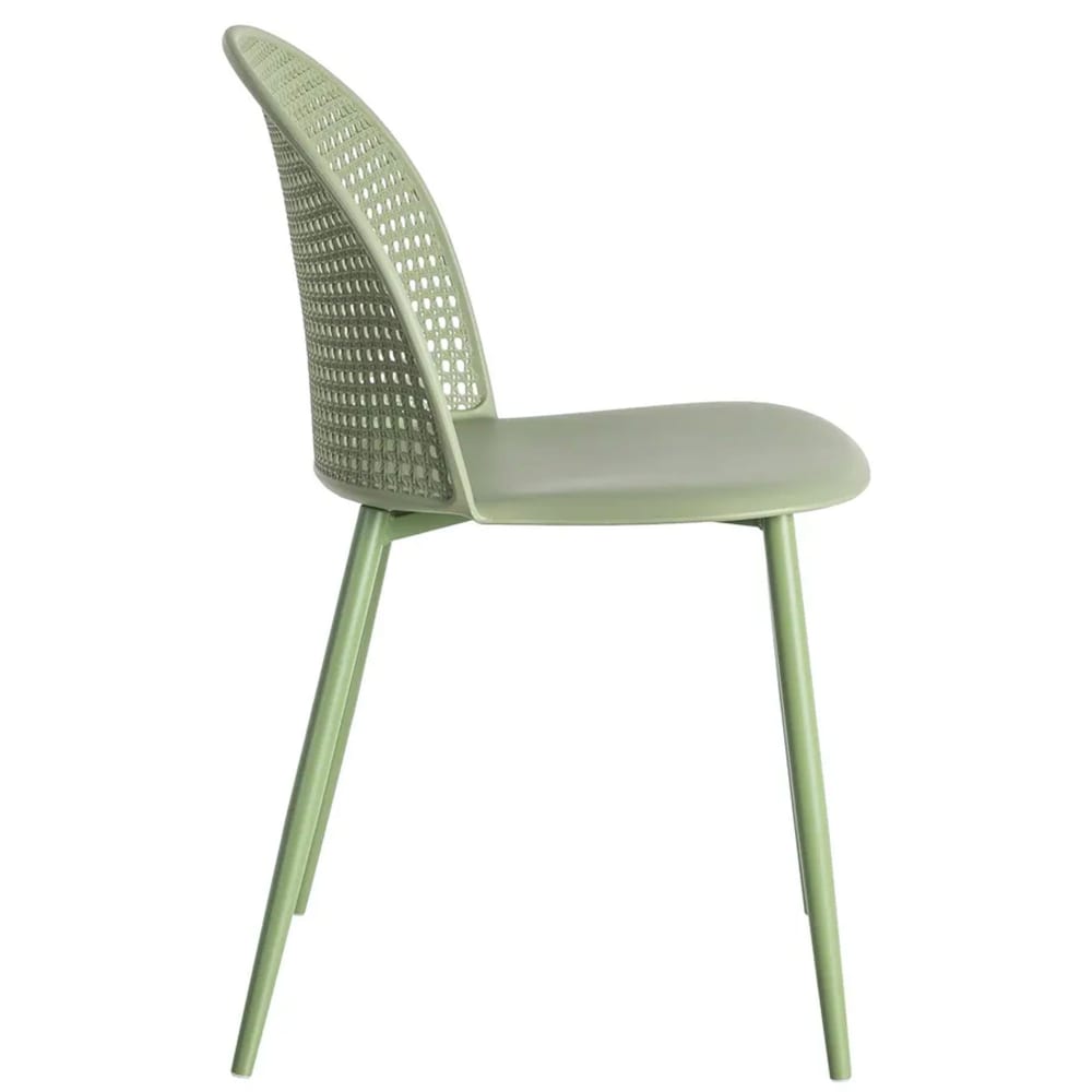 Chaise verte effet cannage 51x46x80cm