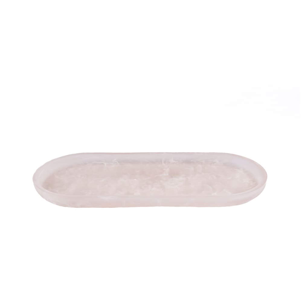 Assiette résine rose - blanc