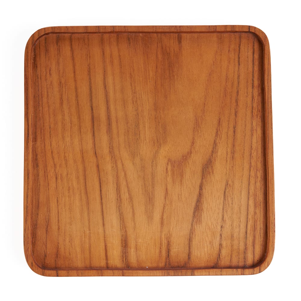 Assiette bois de teck marron 20x20x2cm Assiette bois de teck marron 20x20x2cm