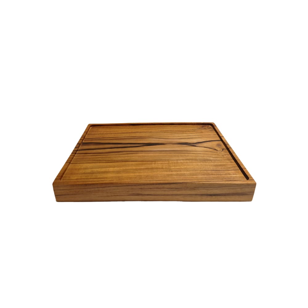 Assiette de service bois de teck marron 35x25x4cm