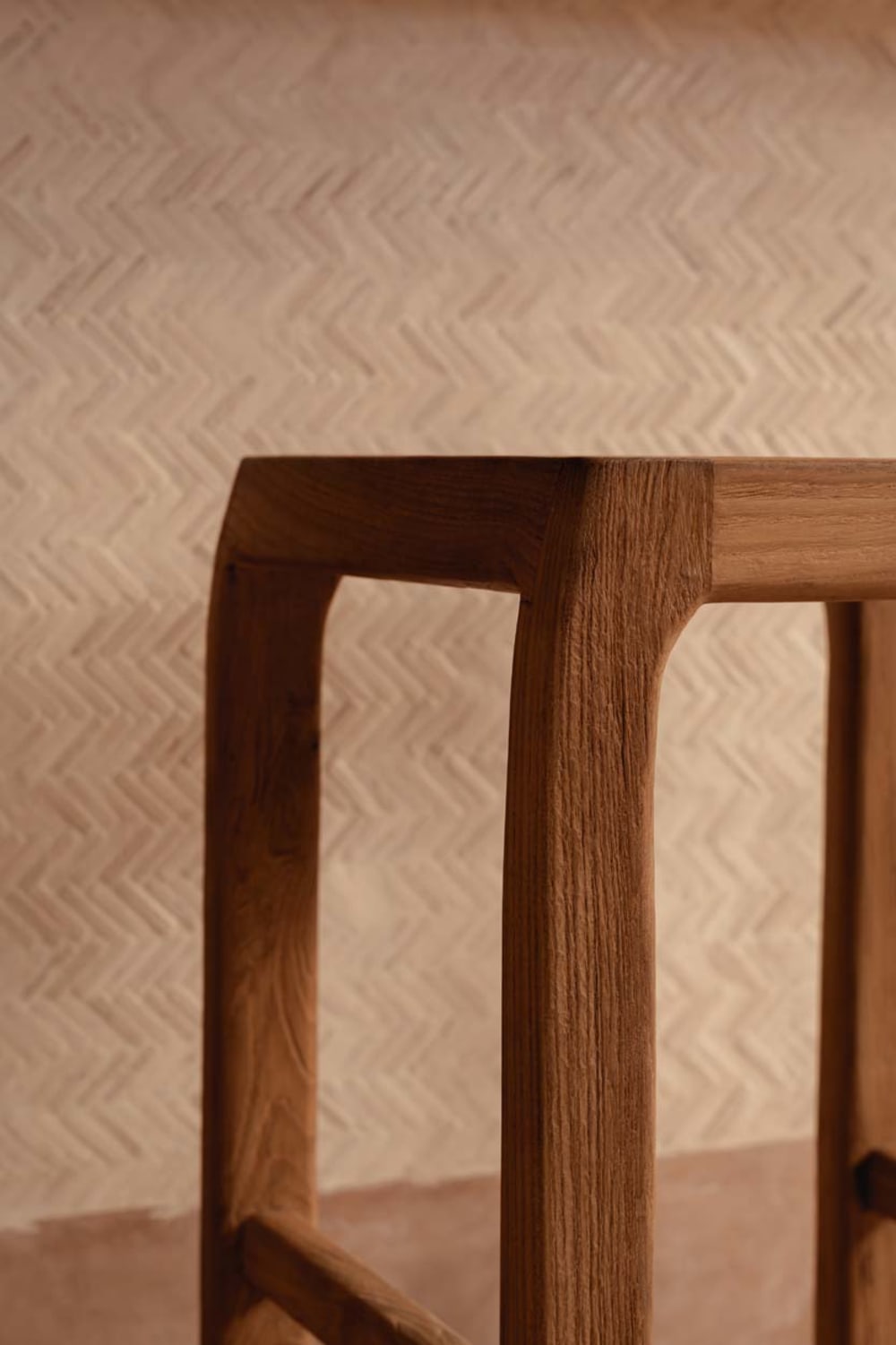 Barhocker aus wiederverwertetem teakholz in braun, 42x42x70cm -