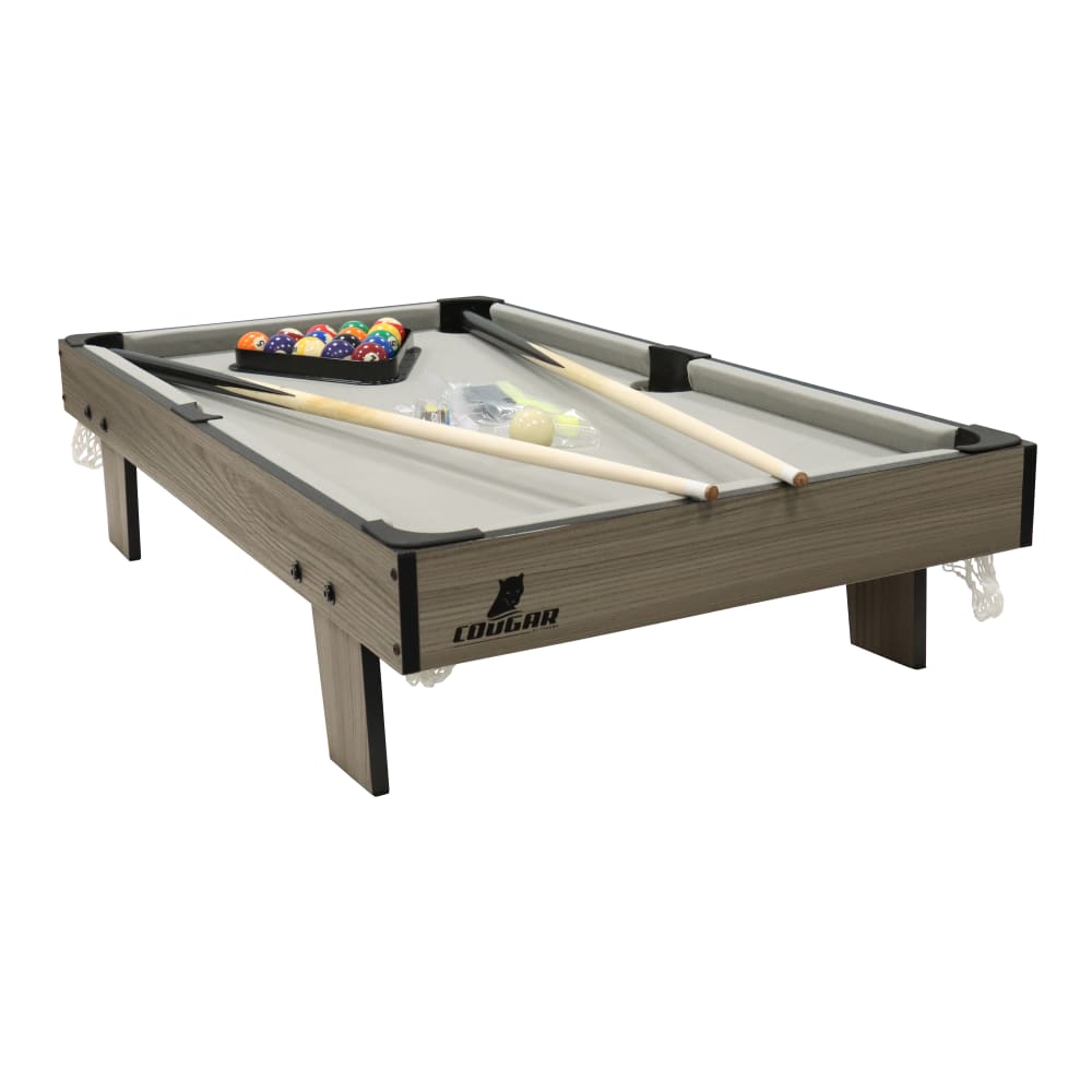 Cougar Billardtisch Mini, inklusive sämtlichem Zubehör, 3 ft, Eiche/Grau style modern Braun Holz