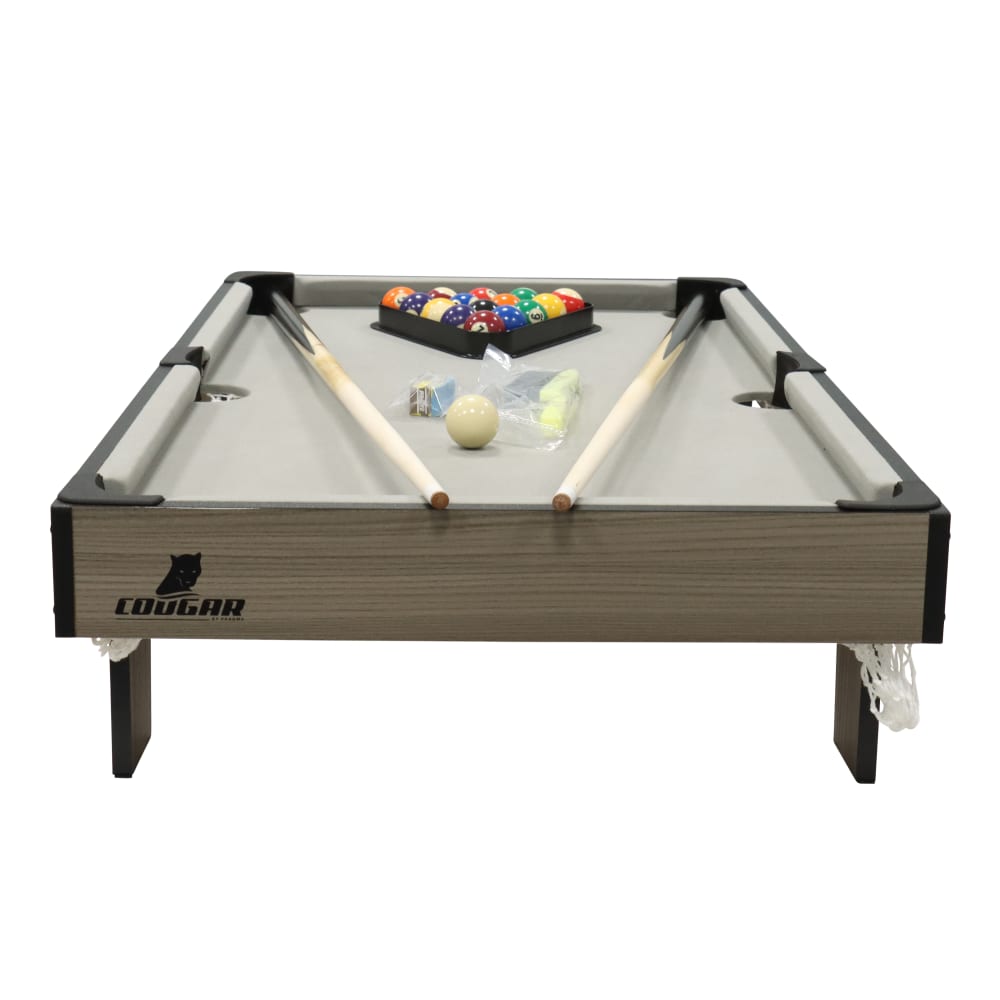 Billardtisch Mini, inklusive sämtlichem Zubehör, 3 ft, Eiche/Grau