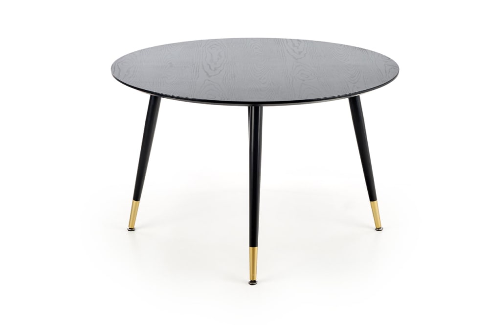 Table ronde pour 4 personnes noire 120x75 cm
