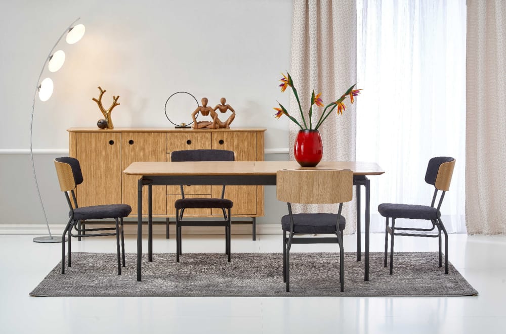 Ausziehbarer Eichentisch für 6/8 Personen 170/250x100 cm -