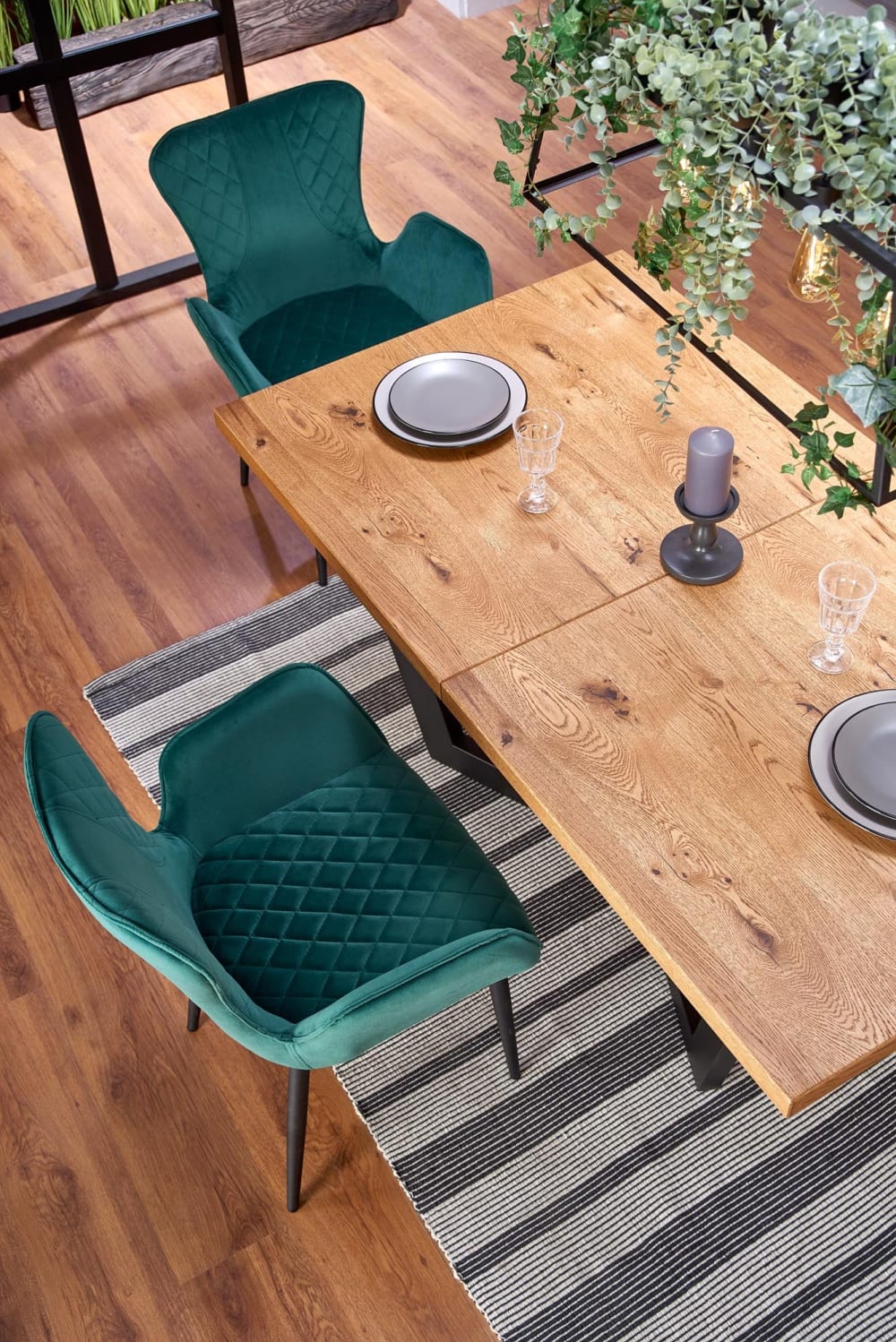 Ausziehbarer Tisch für 6/8 Personen Eiche 160/250x77 cm - Maisons