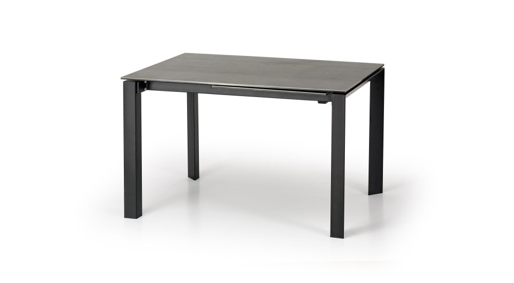 Table extensible céramique pieds acier noir 120/180×85 cm