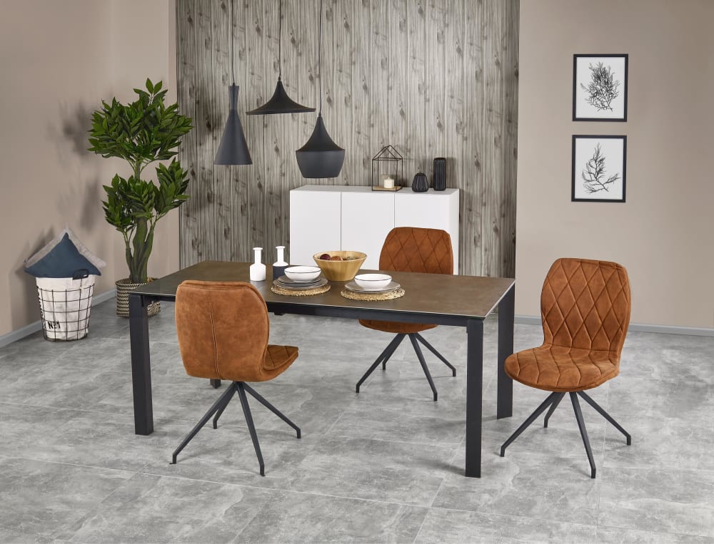Ausziehbarer Keramiktisch schwarzen 120/180x85 cm - Maisons Du