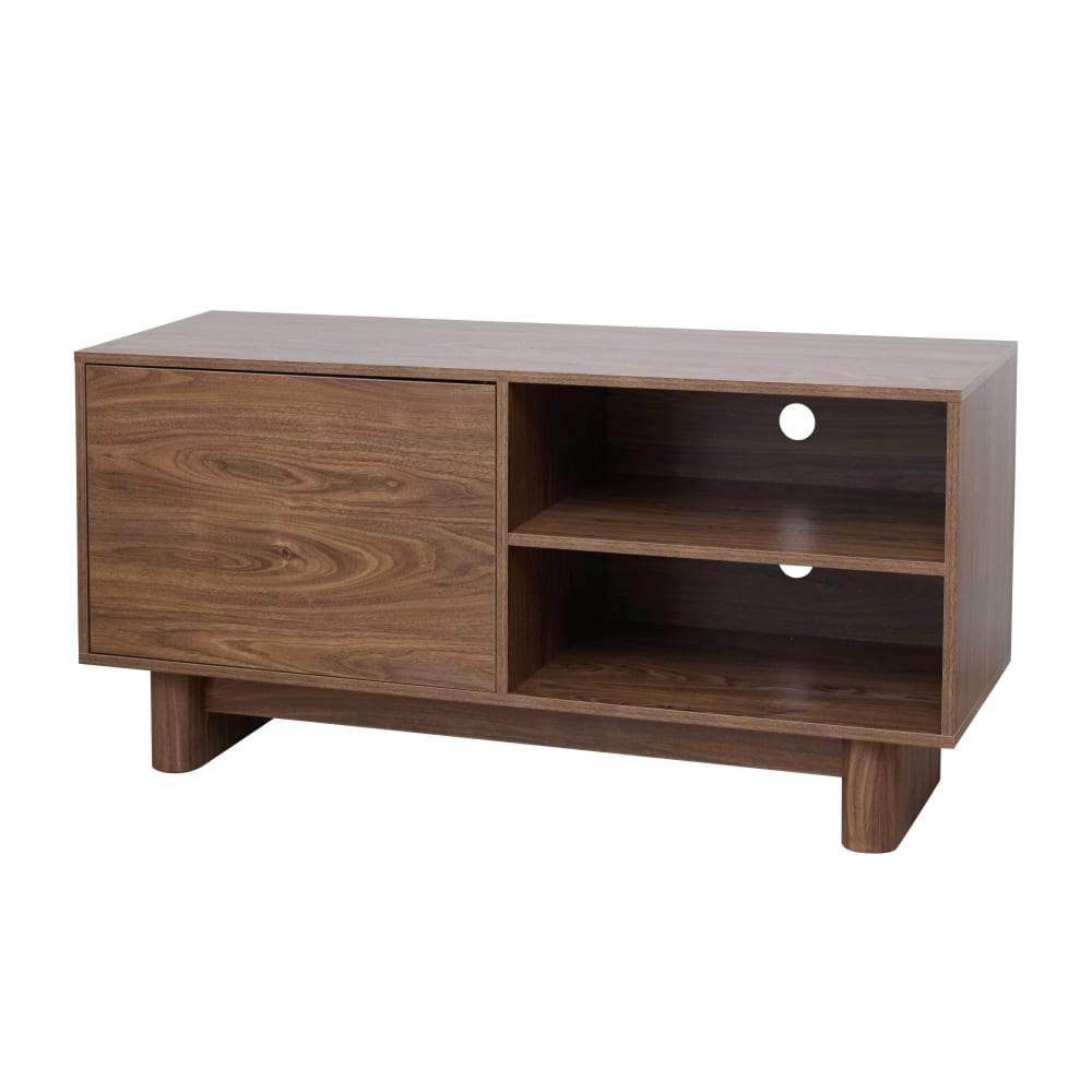 Meuble TV 120 cm scandinave bois foncé