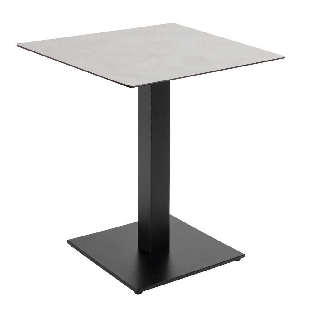 Table à manger 70 x 70 cm revêtement béton gris clair