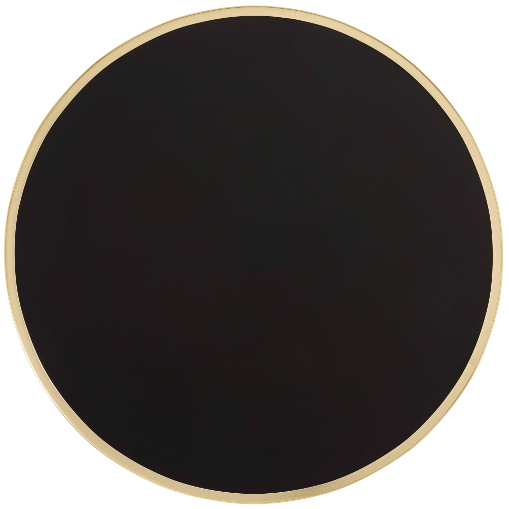 Table à manger ronde 60 cm plateau noir/doré et pied doré