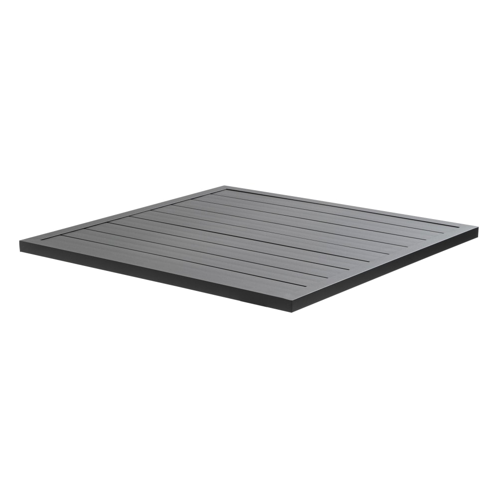Plateau de table carré cardiff en aluminium noir 70 cm pour pied klipo