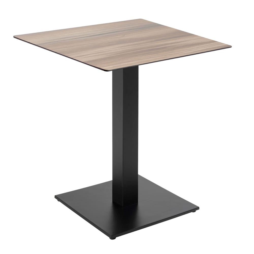 Oviala Esstisch 70 x 70 cm dunkle Eichenverkleidung Braun Metall