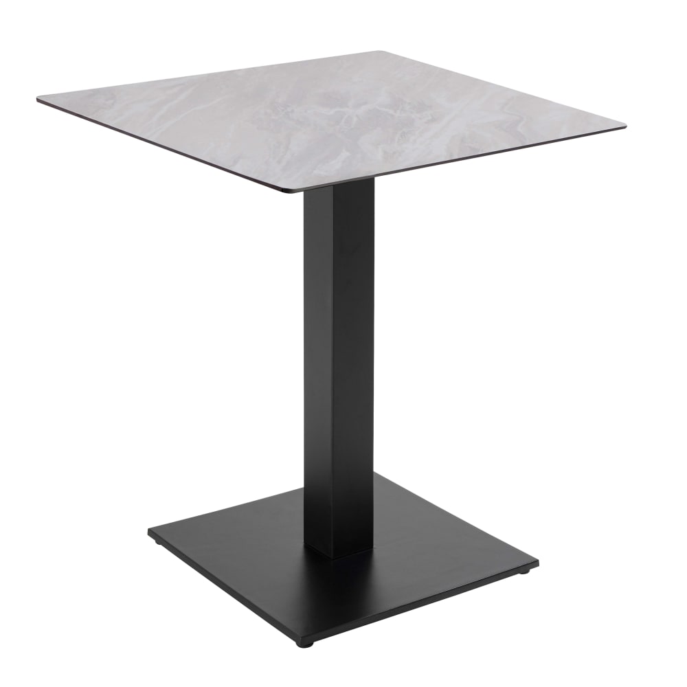 Oviala Esstisch 70 x 70 cm mit beigem Marmorbelag - Metall