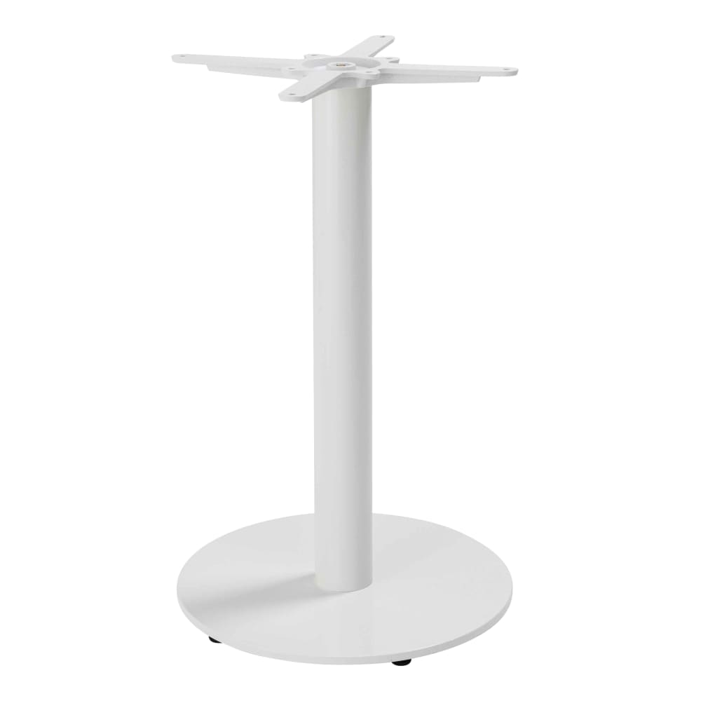 Table à manger carrée 60 cm pied blanc et revêtement bois foncé