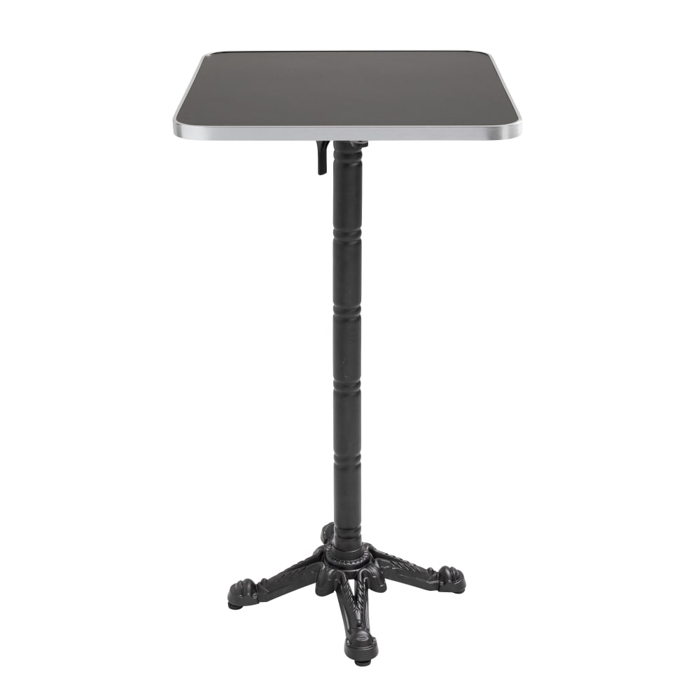 Table haute 60 cm inclinable plateau noir/argent et pied noir
