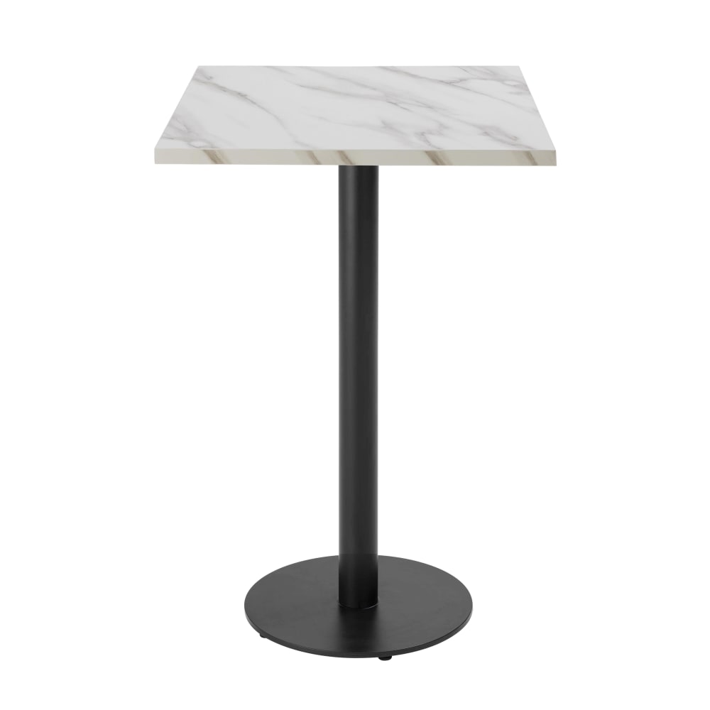 Tabelle hoch quadratisch 60 cm schwarzes Bein und weißes