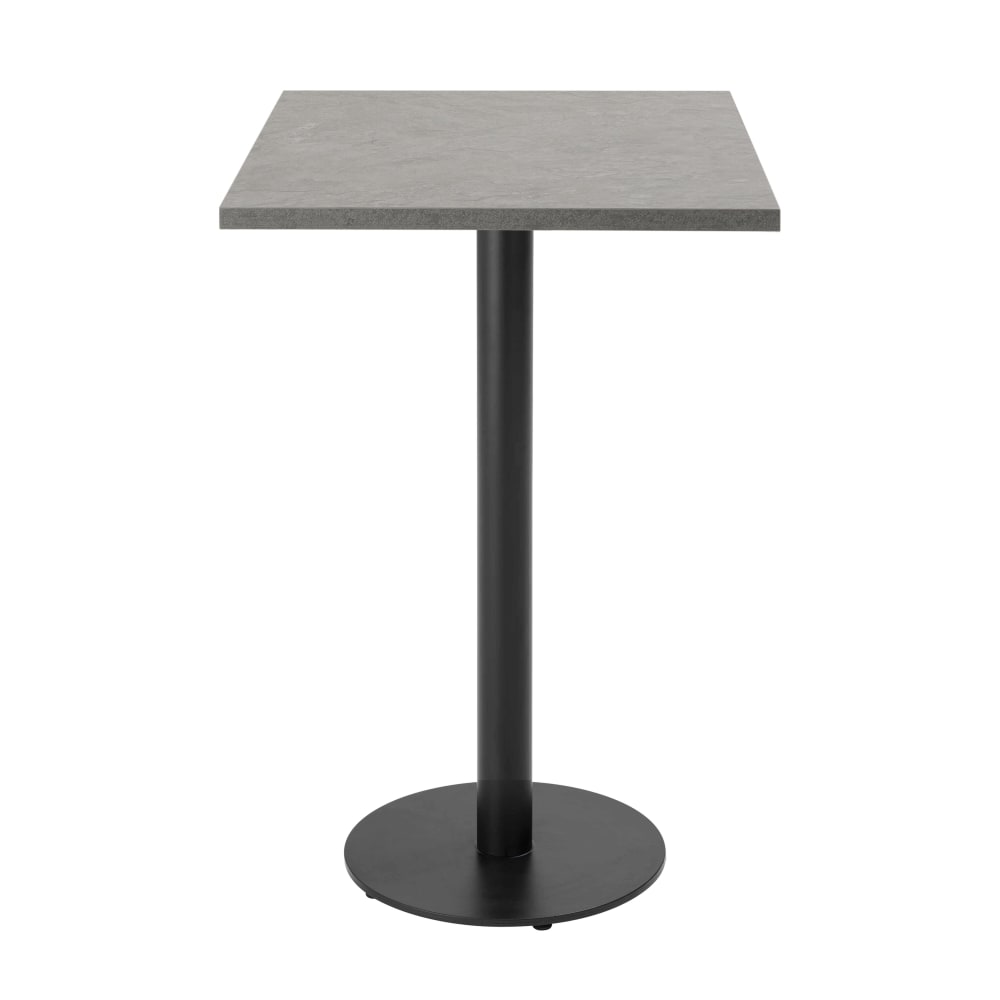 Tisch quadratisch 60 cm hoher Fuß schwarz und graue