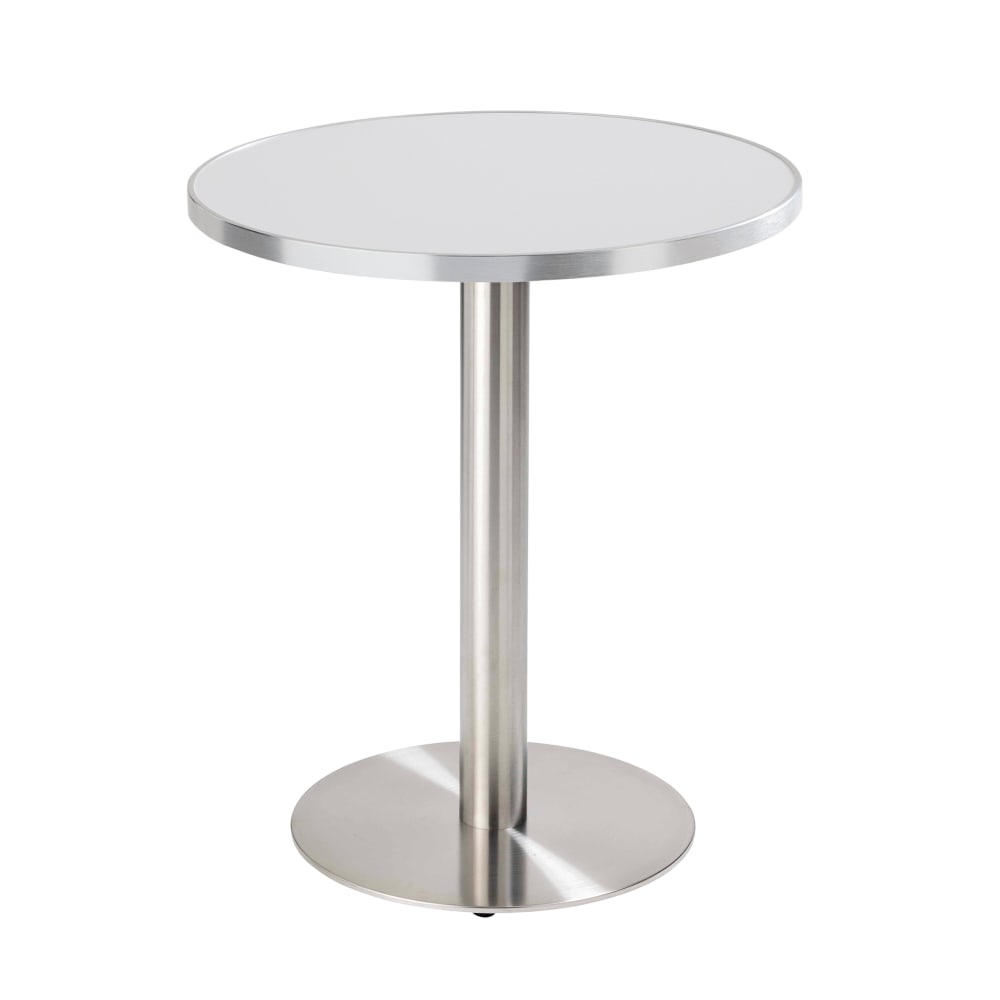 Table à manger ronde 60 cm plateau blanc/argent et pied argenté