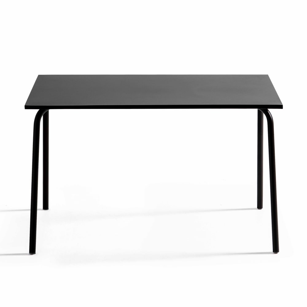 Table de jardin en acier 120 x 70 cm 6 places noir