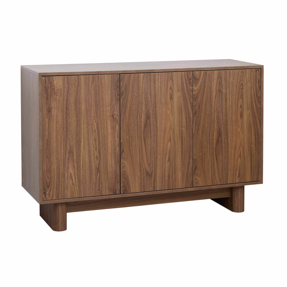 Buffet 3 portes 120 cm scandinave bois foncé