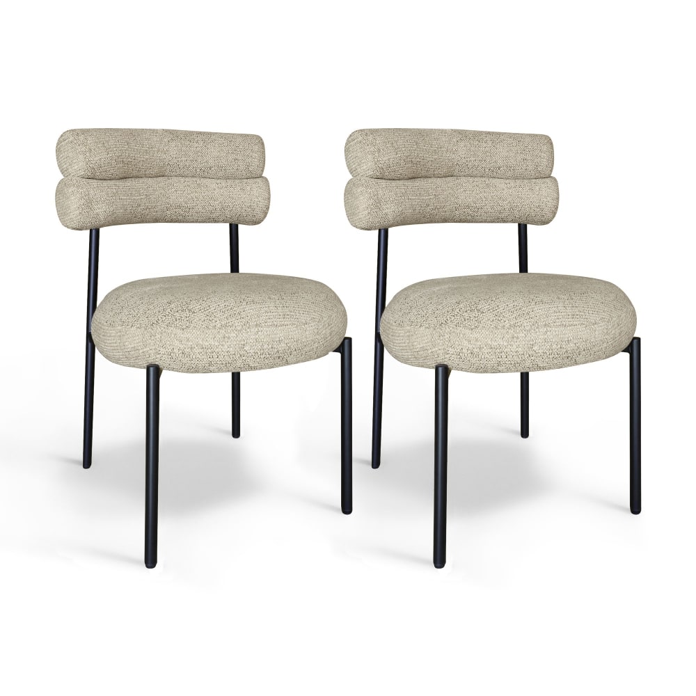 Lot de 2 chaises en tweed
