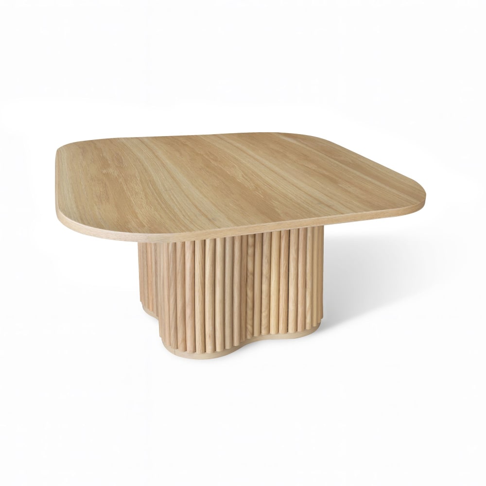 Table basse carré avec pied de forme organique 80cm