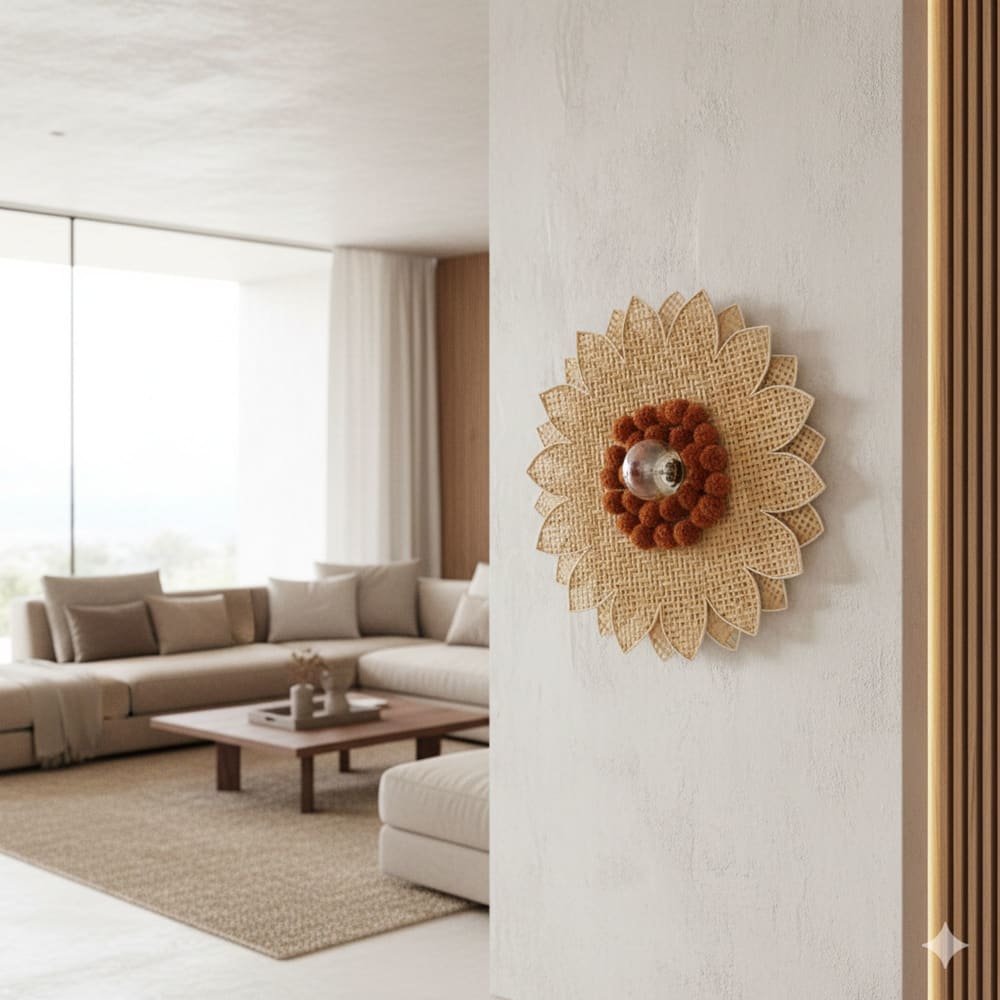 Applique murale en forme de fleur en bambou d50cm — vue 4