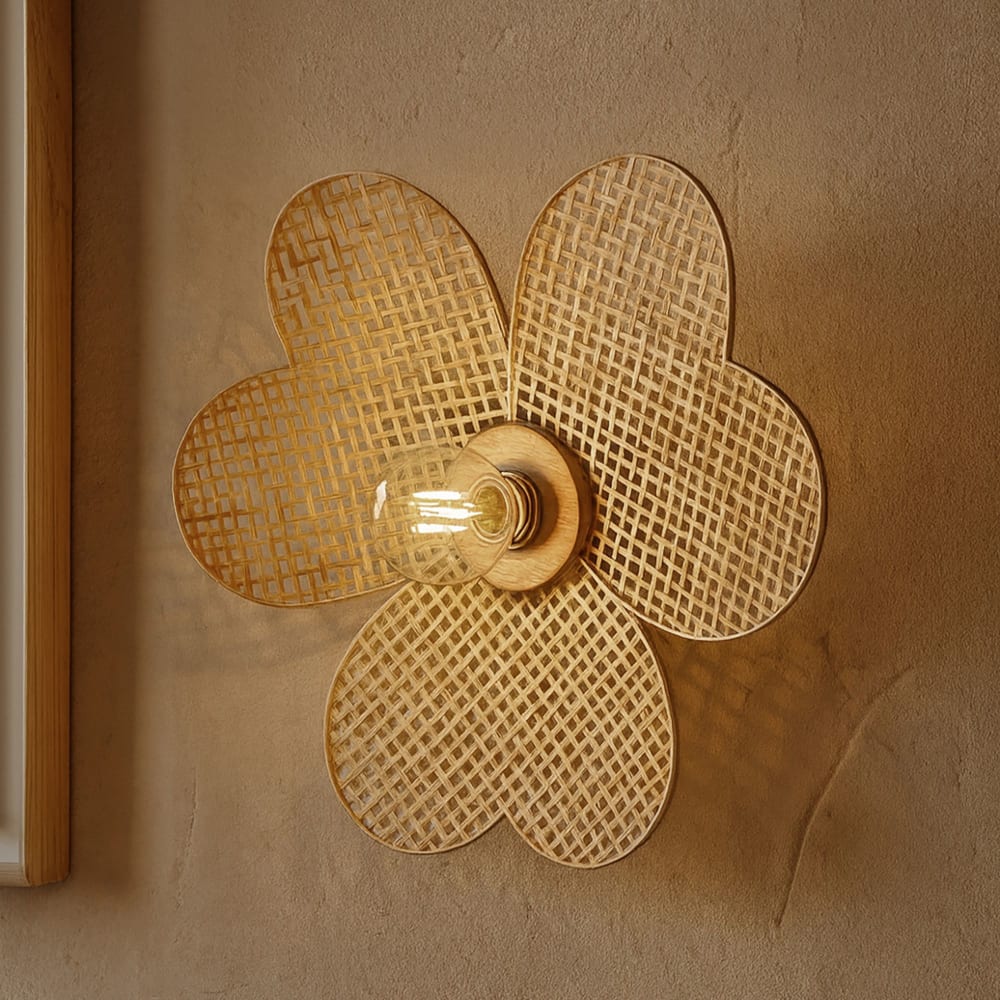 Applique murale en forme de fleur en bambou d45cm — vue 3