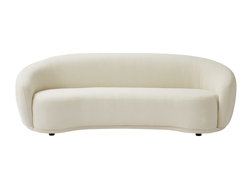 Canapé fixe polyester 3 places blanc}