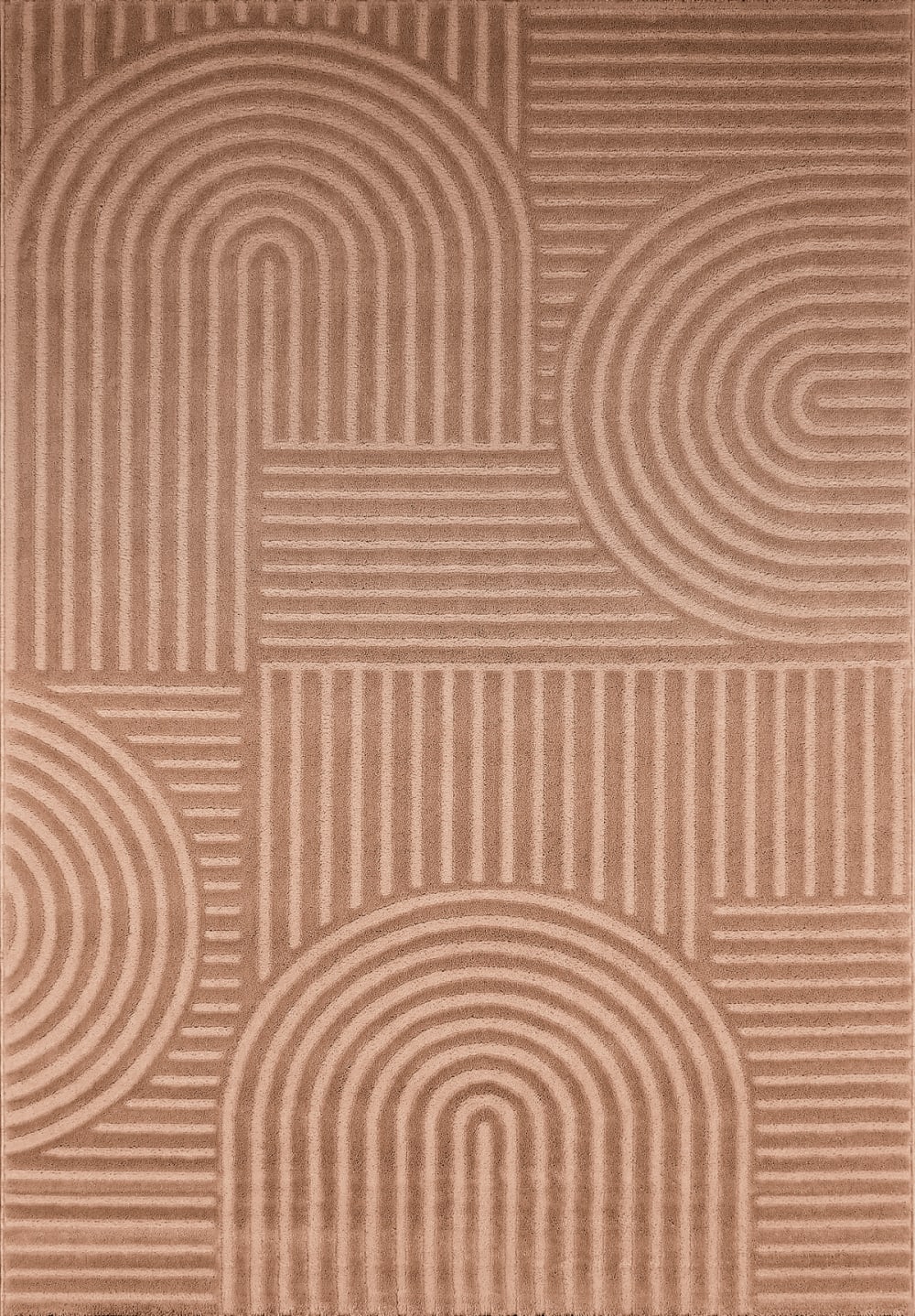 Tapis à poils ras motif géométrique - mocca - 120x160 cm