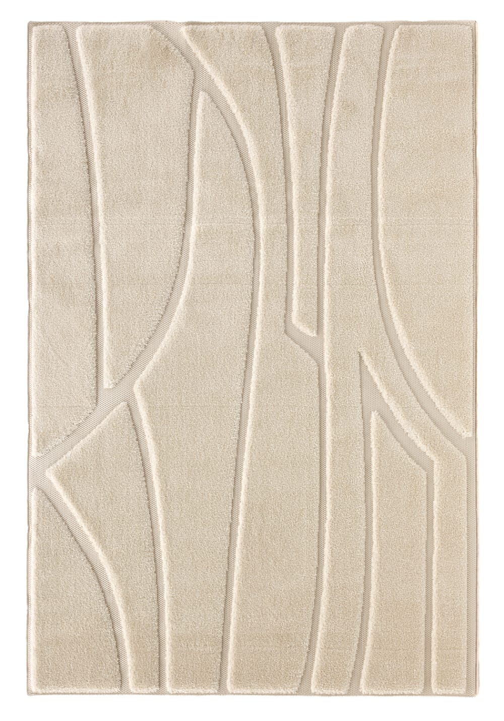 Tapis Doux Crème à Motifs en Relief