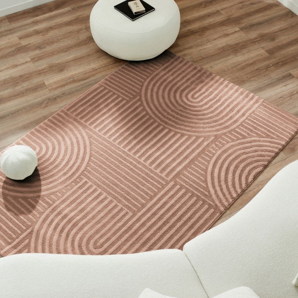 Tapis à poils ras motif géométrique - mocca - 80x150 cm — vue 3