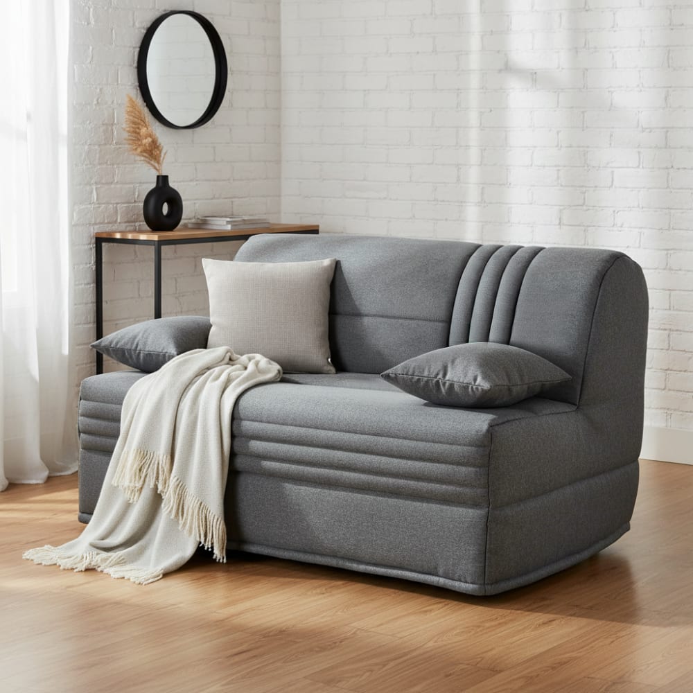 Plaid en coton recyclé gris 130 x 160 cm Plaid en coton recyclé gris 130 x 160 cm