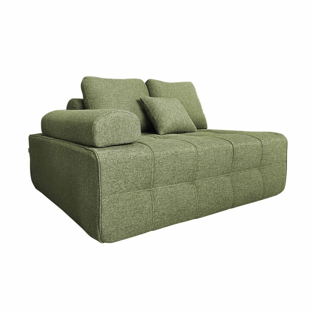 Fauteuil droit pour canapé modulable en tissu vert L 140 cm