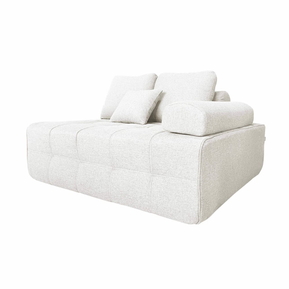 Fauteuil gauche pour canapé modulable en tissu écru l 140 cm