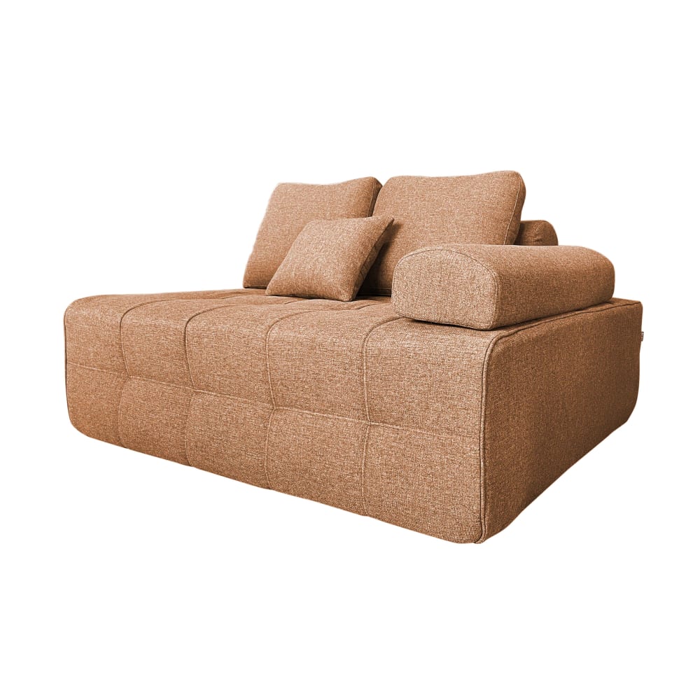 Fauteuil gauche pour canapé modulable en tissu terracotta L 140 cm