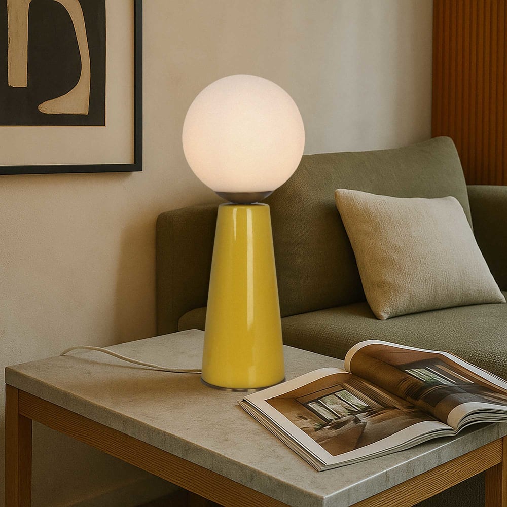 Lampe à poser en céramique & verre & métal — vue 3
